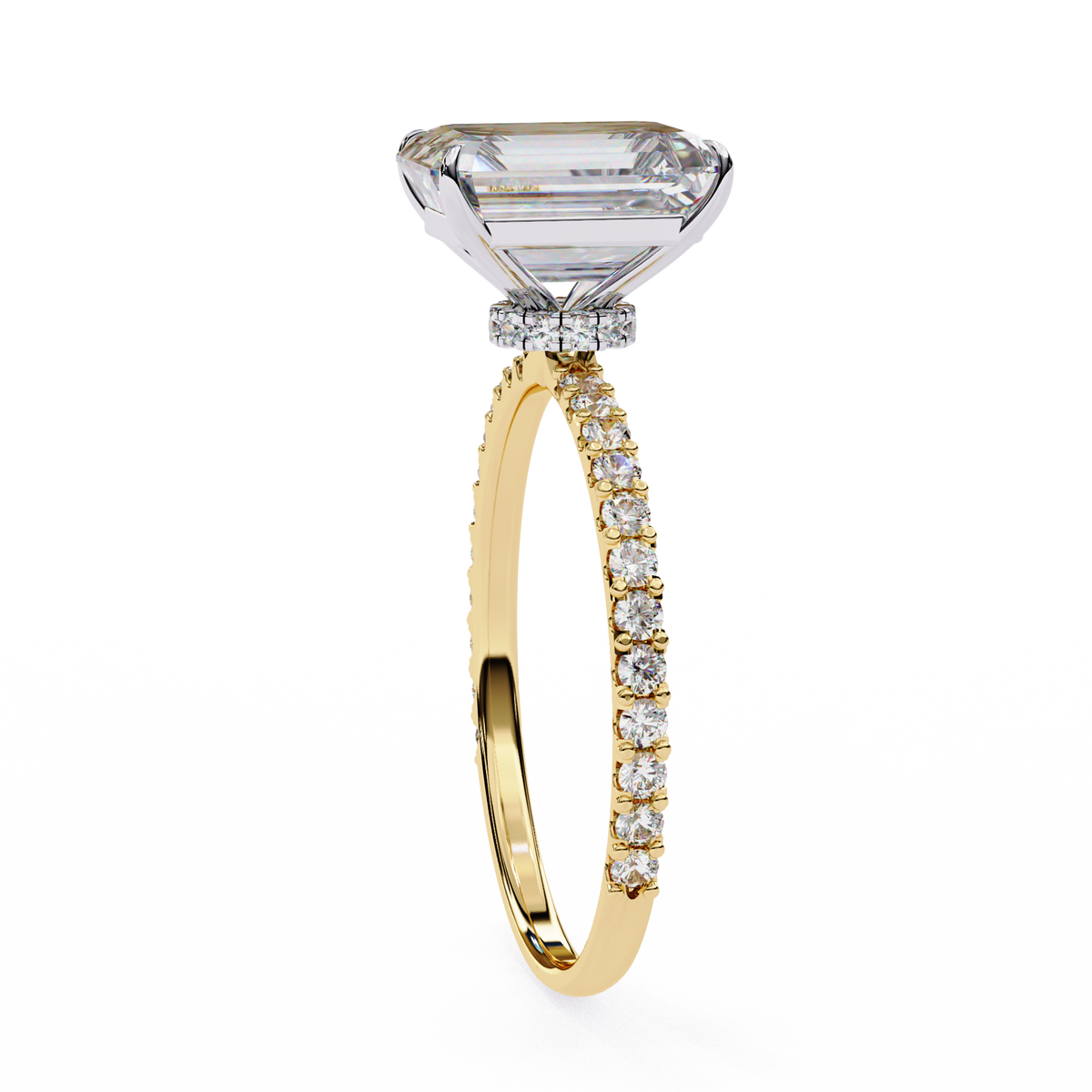 Yellow Gold Emerald Cut Diamond Ring