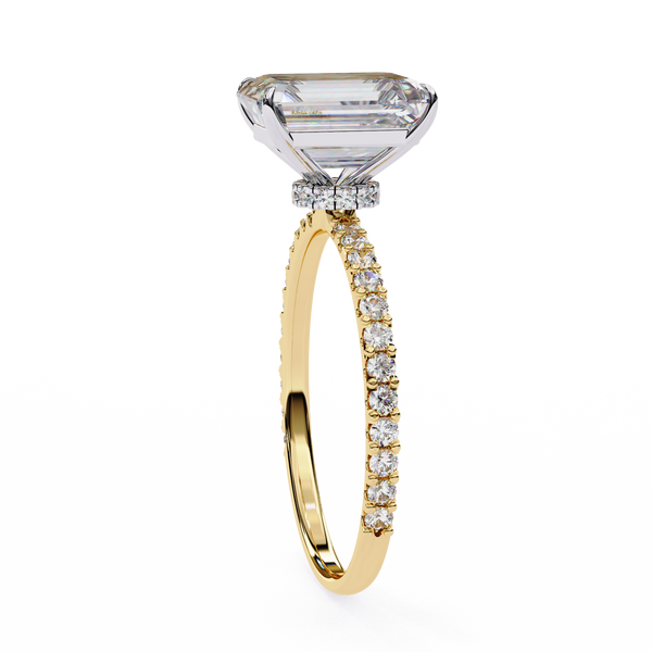 Yellow Gold Emerald Cut Diamond Ring