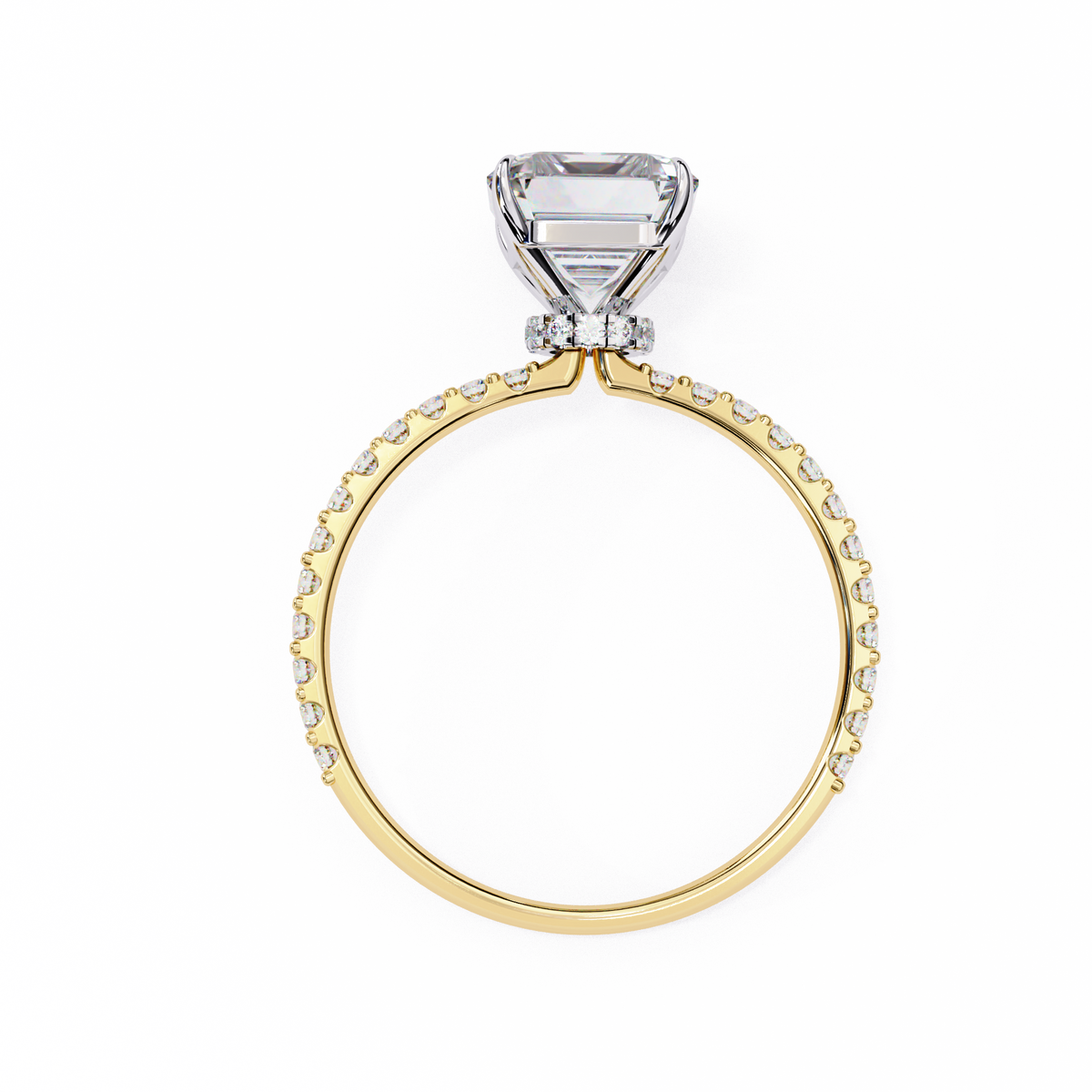Yellow Gold Emerald Cut Diamond Ring