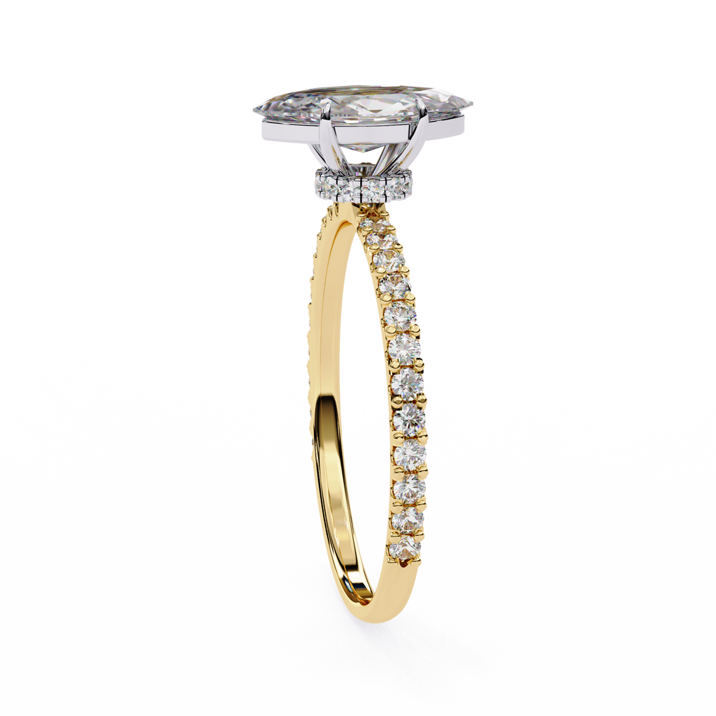 Yellow Gold Marquise Cut Diamond Ring