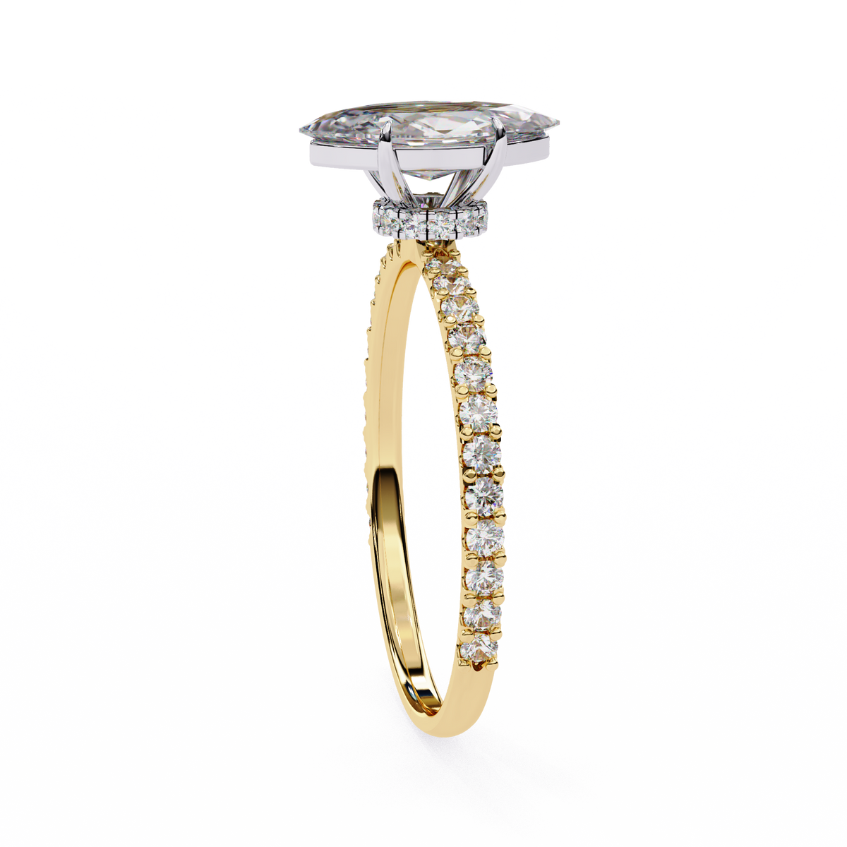 Yellow Gold Marquise Cut Diamond Ring