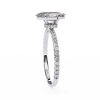 White Gold Marquise Diamond Solitaire Pavé Engagement Ring