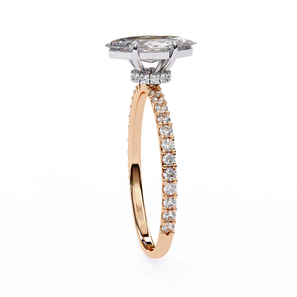Rose Gold Marquise Cut Diamond Ring