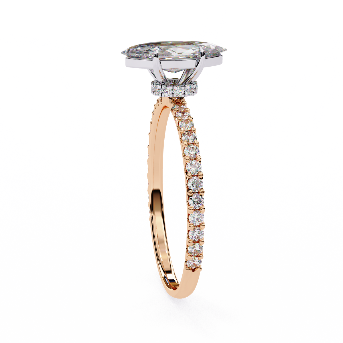 Rose Gold Marquise Cut Diamond Ring