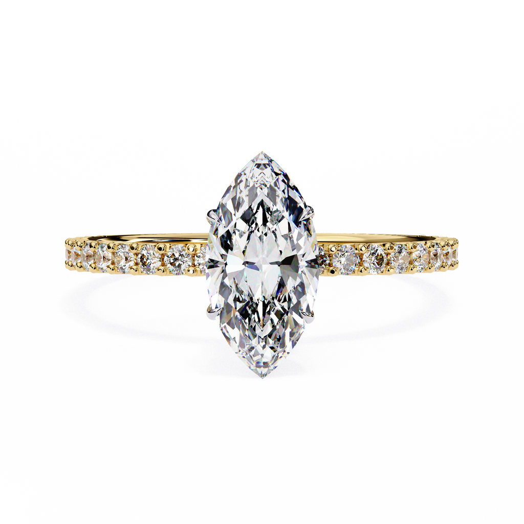 Yellow Gold Marquise Cut Diamond Ring