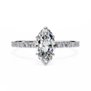 White Gold Marquise Diamond Solitaire Pavé Engagement Ring