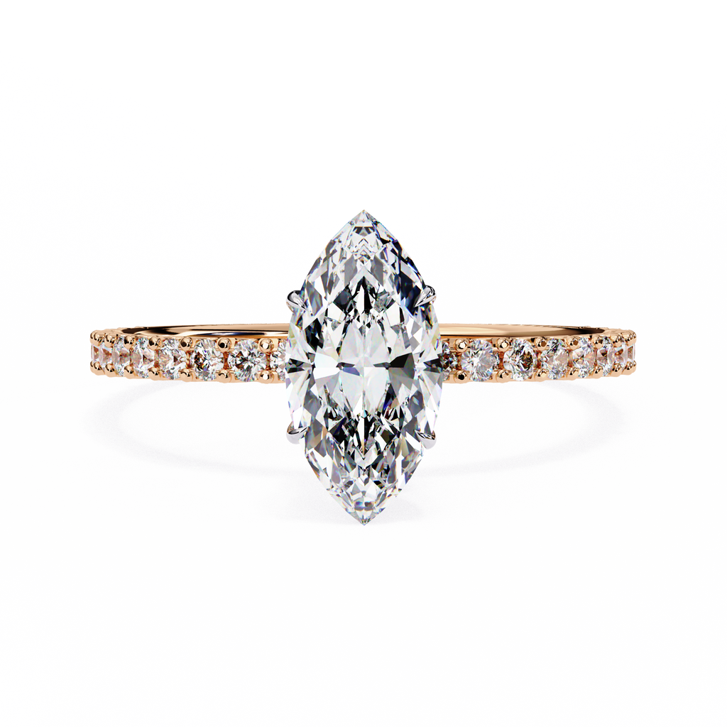 Rose Gold Marquise Cut Diamond Ring