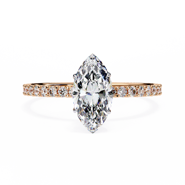 Rose Gold Marquise Cut Diamond Ring