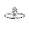 White Gold Marquise Diamond Solitaire Pavé Engagement Ring