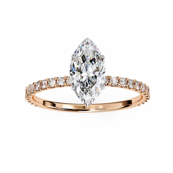 Rose Gold Marquise Cut Diamond Ring