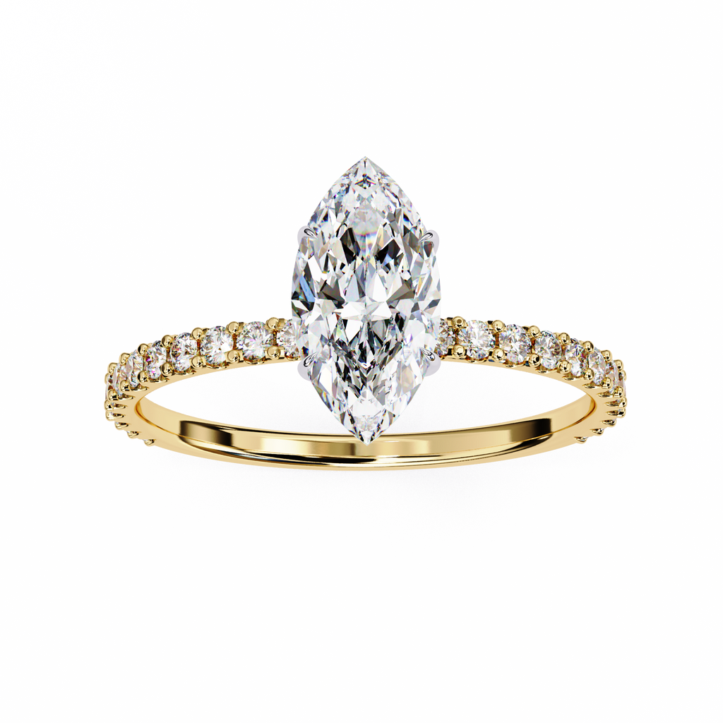 Yellow Gold Marquise Cut Diamond Ring
