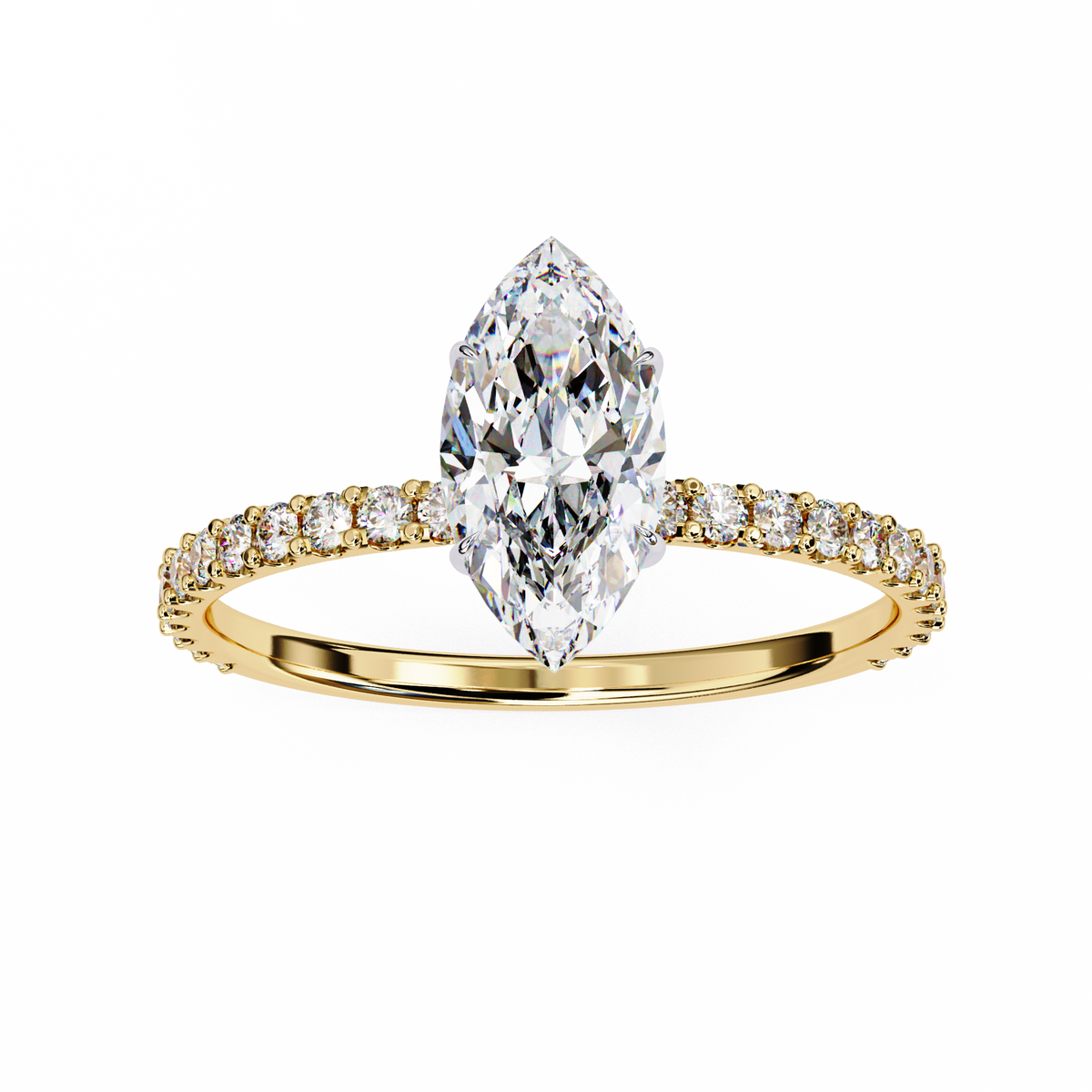 Yellow Gold Marquise Cut Diamond Ring