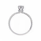 White Gold Marquise Diamond Solitaire Pavé Engagement Ring