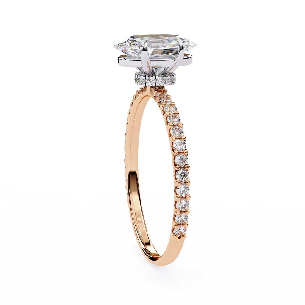 Rose Gold Oval Cut Diamond Ring