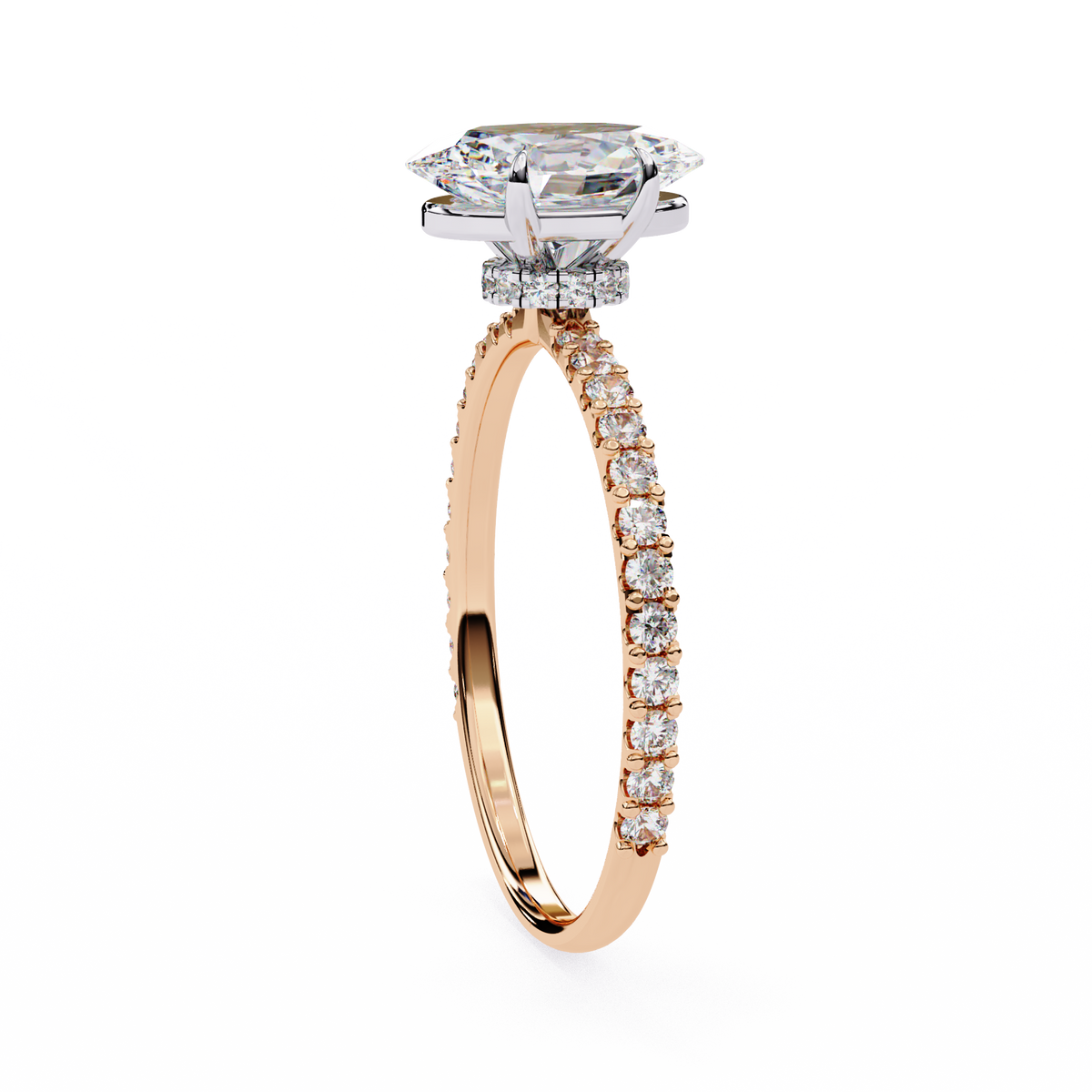 Rose Gold Oval Cut Diamond Ring