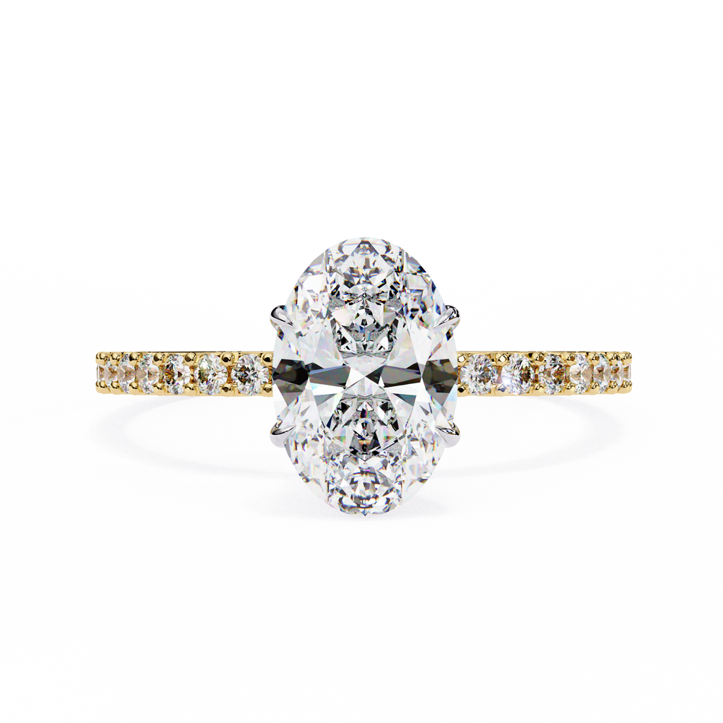 Yellow Gold Oval Cut Diamond Ring