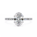 White Gold Oval Diamond Solitaire Pavé Engagement Ring