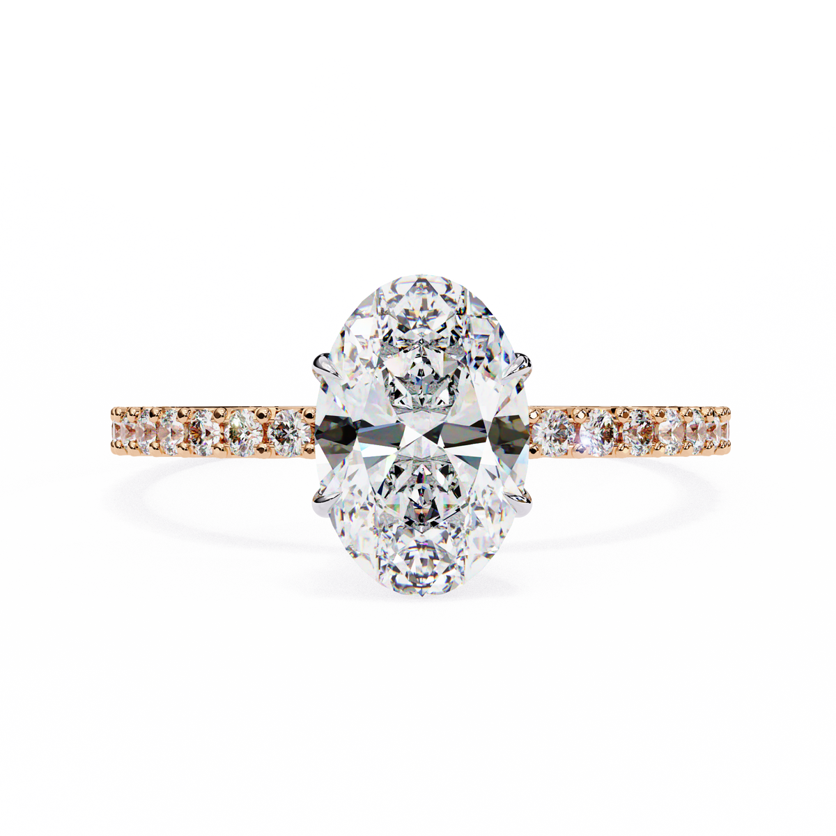 Rose Gold Oval Cut Diamond Ring