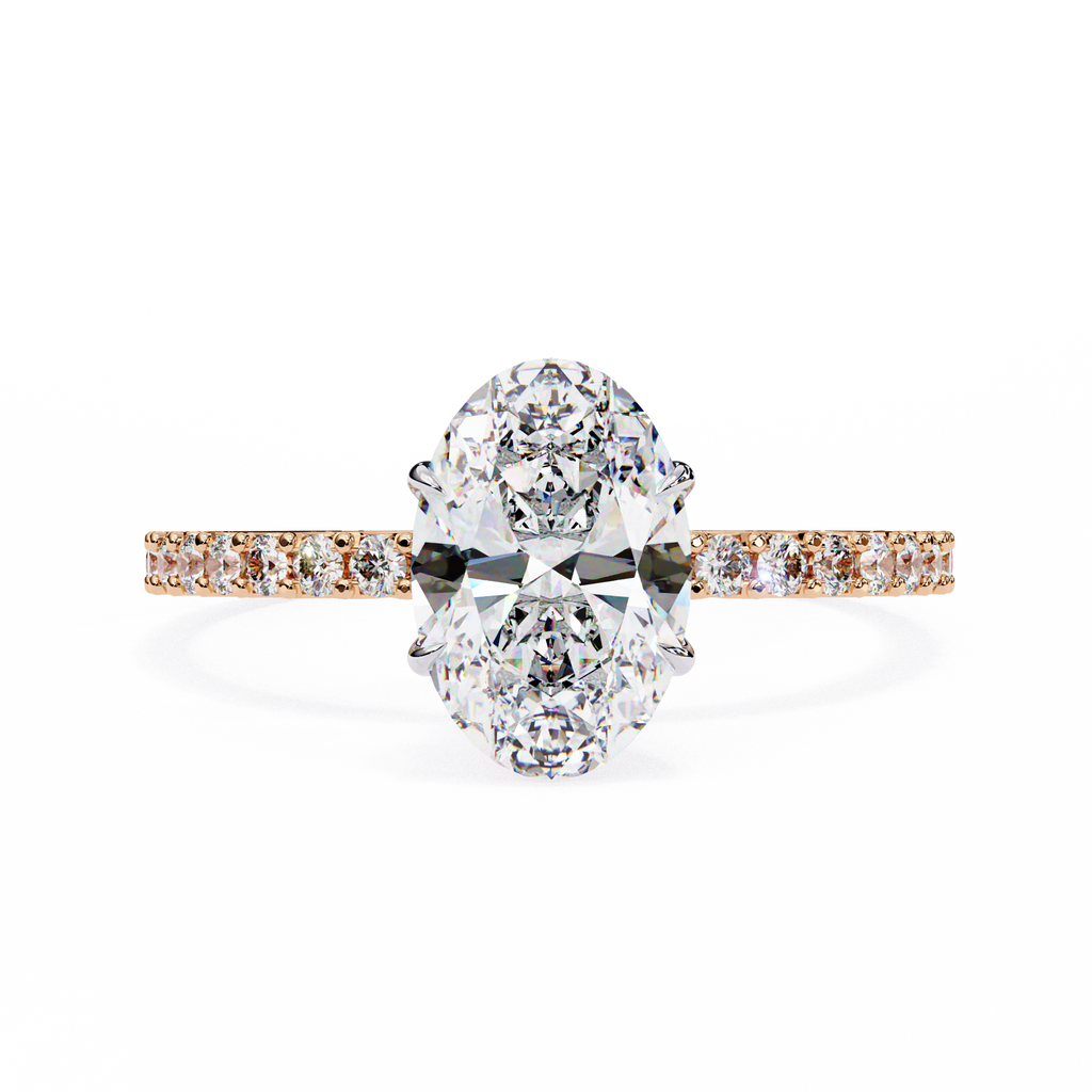 Rose Gold Oval Cut Diamond Ring