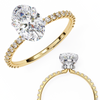 Yellow Gold Oval Cut Diamond Ring