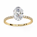 Yellow Gold Oval Cut Diamond Ring
