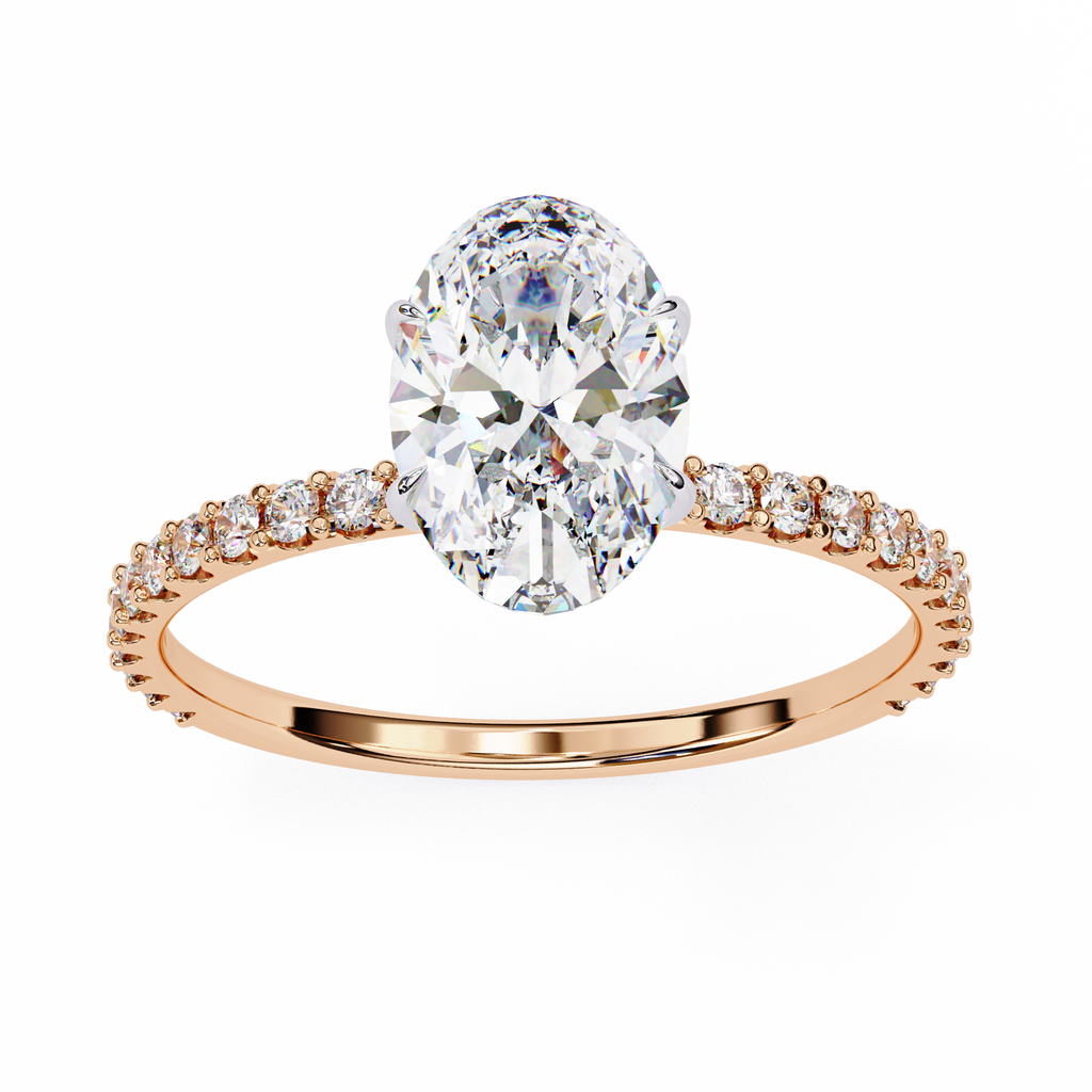 Rose Gold Oval Cut Diamond Ring