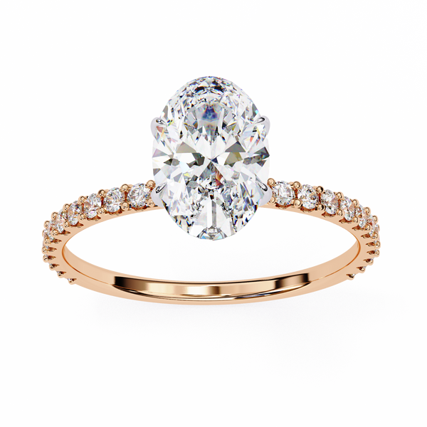 Rose Gold Oval Cut Diamond Ring