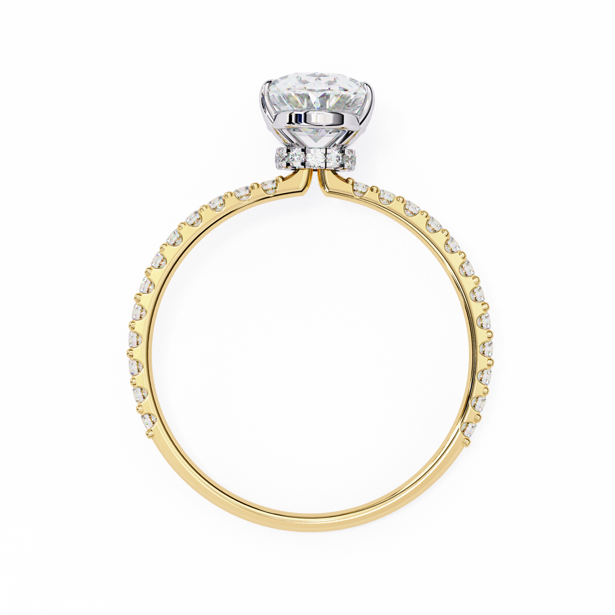 Yellow Gold Oval Cut Diamond Ring