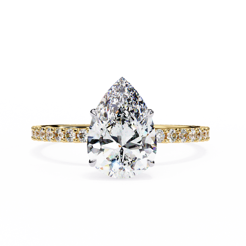 Yellow Gold Pear Cut Diamond Ring