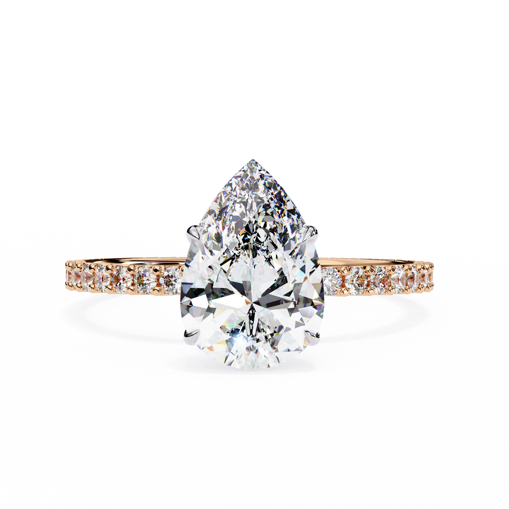 Rose Gold Pear Cut Diamond Ring