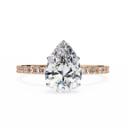 Rose Gold Pear Cut Diamond Ring