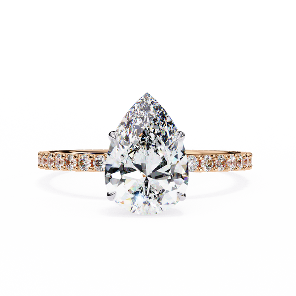 Rose Gold Pear Cut Diamond Ring