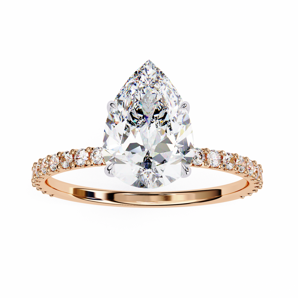 Rose Gold Pear Cut Diamond Ring