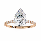 Rose Gold Pear Cut Diamond Ring