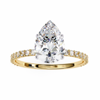 Yellow Gold Pear Cut Diamond Ring