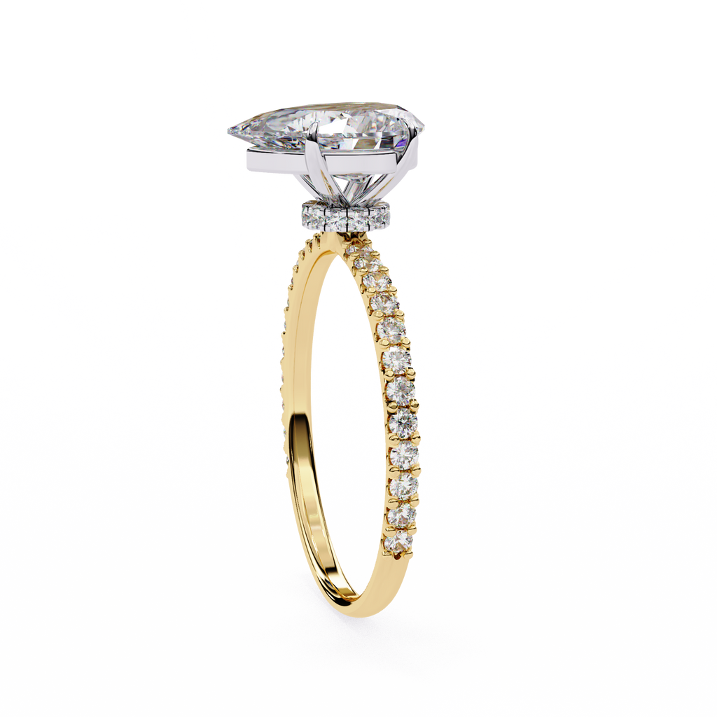 Yellow Gold Pear Cut Diamond Ring