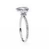 White Gold Pear Diamond Solitaire Pavé Engagement Ring