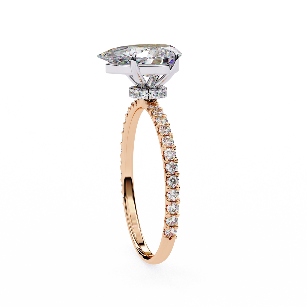 Rose Gold Pear Cut Diamond Ring