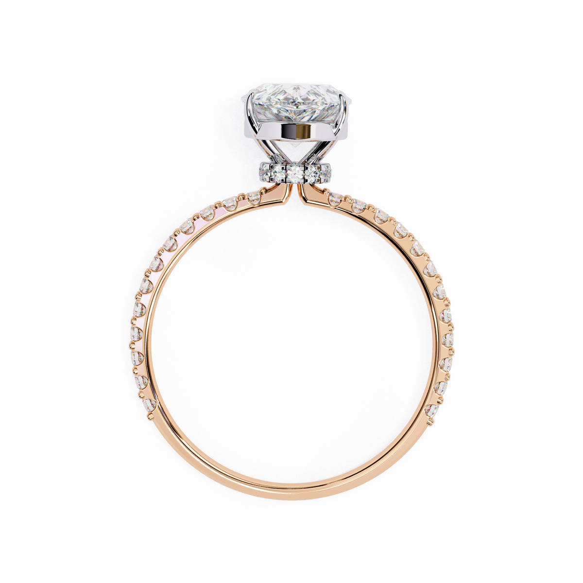 Rose Gold Pear Cut Diamond Ring