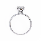 White Gold Pear Diamond Solitaire Pavé Engagement Ring