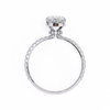 White Gold Pear Diamond Solitaire Pavé Engagement Ring