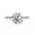White Gold Round Diamond Solitaire Pavé Engagement Ring