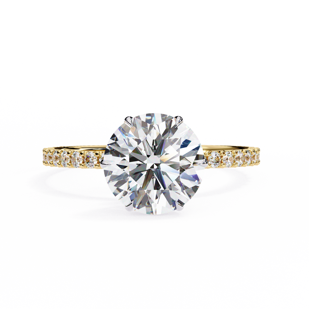 Yellow Gold Round Brilliant Diamond Ring
