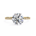 Yellow Gold Round Brilliant Diamond Ring