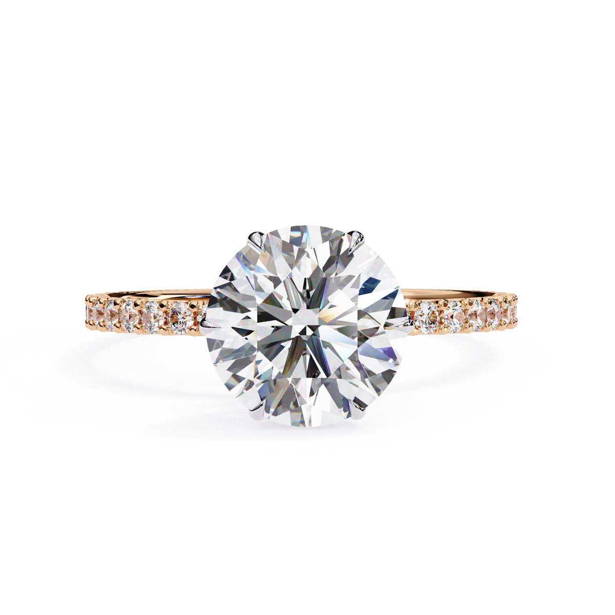 Rose Gold Round Brilliant Diamond Ring