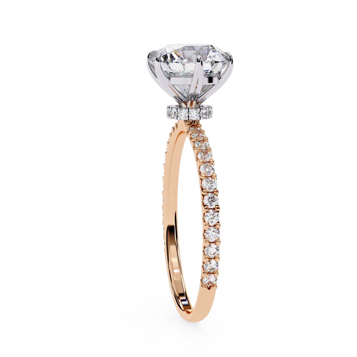 Rose Gold Round Brilliant Diamond Ring