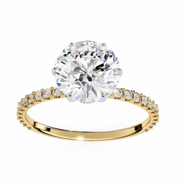 Yellow Gold Round Brilliant Diamond Ring