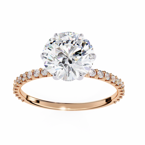 Rose Gold Round Brilliant Diamond Ring