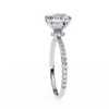 White Gold Round Diamond Solitaire Pavé Engagement Ring