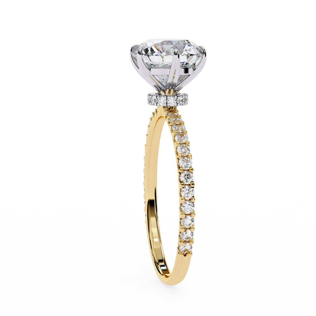 Yellow Gold Round Brilliant Diamond Ring